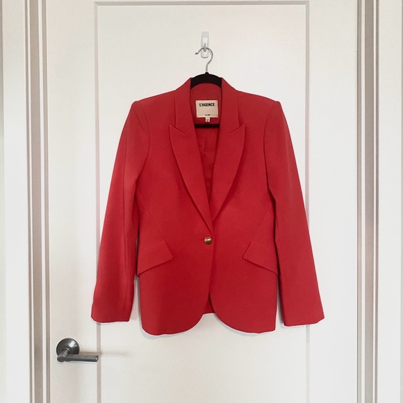 L’AGENCE Hibiscus Chamberlain Blazer w/ Gold Button Closure Size US 4 - Picture 3 of 11